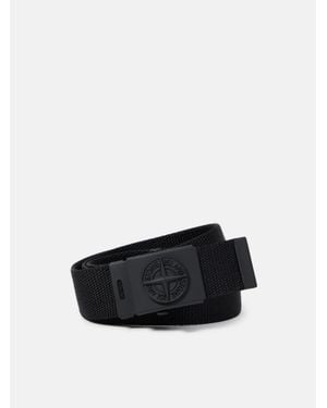 Stone Island 9300001 Canvas Tape Belt - Weiß
