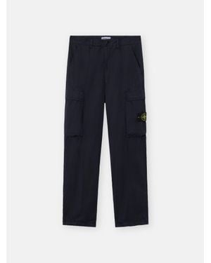 Stone Island Cotton Stretch Cargo Trousers - Blue