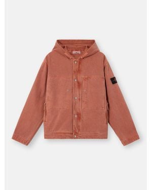 Stone Island Q100045 Mineral Dyed Cotton Gabardine-Tc - Red