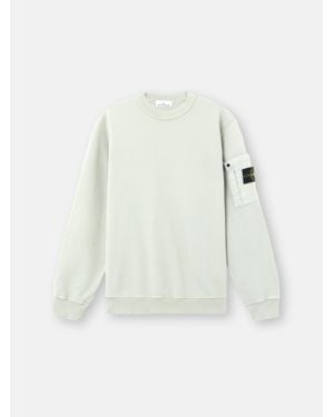 Stone Island 6100019 Cotton Fleece - Blanco