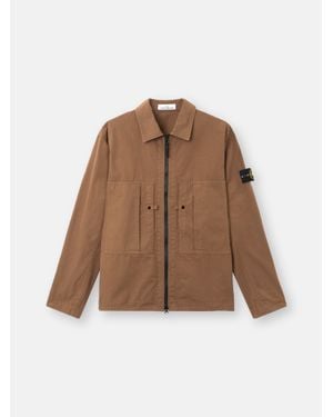 Stone Island 1200005 Mercerised Organic Cotton Ripstop - Brown