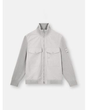 Stone Island Virgin Wool Zippered Windbreaker Jacket - White