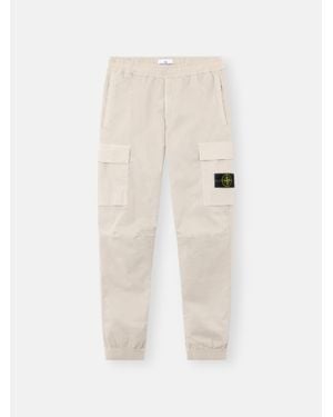 Stone Island Cotton Cargo Trousers - Natural