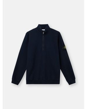 Stone Island 6100068 Brushed Organic Cotton Fleece - Blue