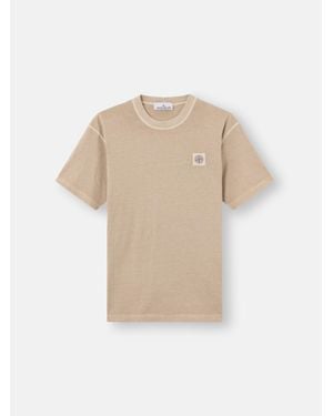 Stone Island 2100026 Organic Cotton Jersey 'Fissato' Effect - White