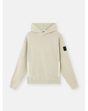 Stone Island 6100033 Organic Cotton Diagonal Fleece 'Old' Effect - Neutro
