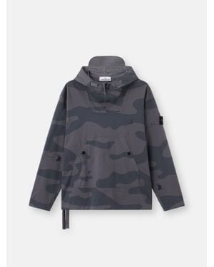 Stone Island 6100053 Faded Camo Combed Organic Cotton Jersey - Blue