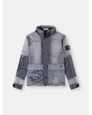 Stone Island 4100115 Faded Camo Monofilament-Ovd - Blue