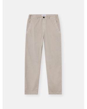 Stone Island 3100030 Stretch Organic Broken Twill Cotton 'Old' Effect - White