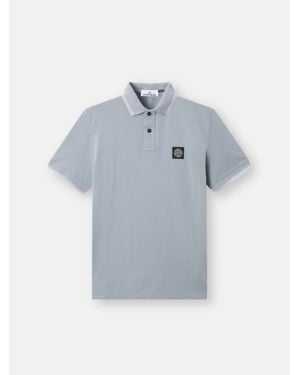 Stone Island 2200010 Organic Cotton Piqué With Stretch - Blue