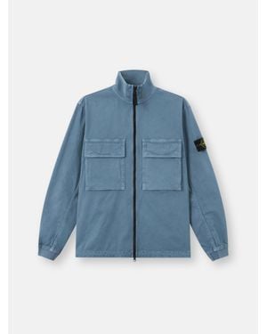 Stone Island 1200024 Stretch Organic Broken Twill Cotton 'Old' Effect - Blue