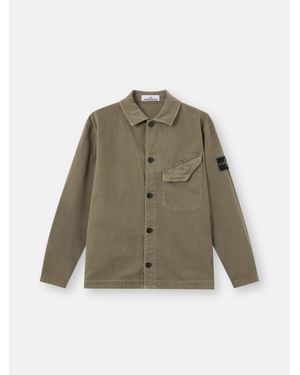 Stone Island 1200012 Organic Panama Cotton 'Old' Effect - Green