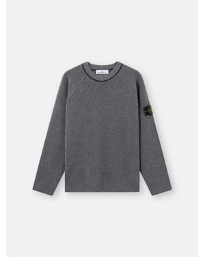 Stone Island 5100041 Cotton Bouclé Jacquard Piqué - Grey