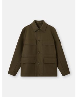 Stone Island Q100033 Panno Lana Nylon S. I. Ghost - Verde