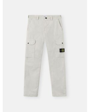 Stone Island Cargo Trousers With Coulisse - White