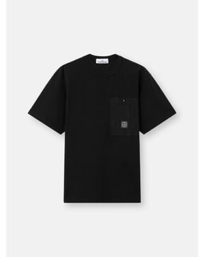 Stone Island 2100030 Combed Organic Cotton Jersey in Black for Men