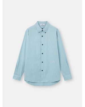 Stone Island 1100004 Organic Cotton Oxford - Blue