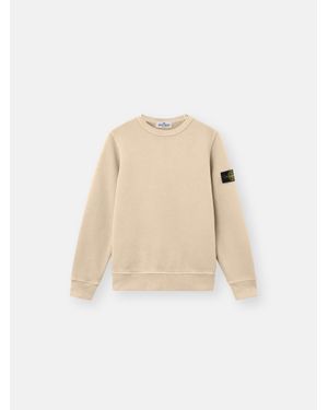 Stone Island 6100019 Diagonal Organic Cotton Fleece 'Old' Effect - Natur
