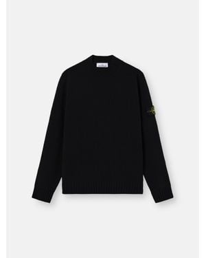 Stone Island 5100005 Moss Stitch Cotton Chenille - Black