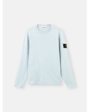 Stone Island Cotton And Nylon Crewneck Knitwear - Blue