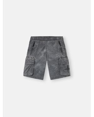 Stone Island L100006 Uneven Pigment Dyed Nylon Smerigliato + Nylon Canvas - Gray