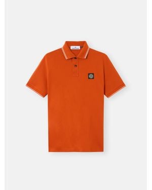 Stone Island 2200010 Organic Cotton Piqué With Stretch - Orange