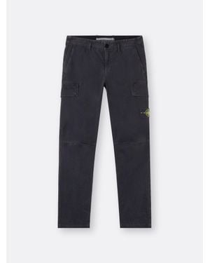 Stone Island 3100052 Organic Cotton Stretch Broken Twill 'Old' Effect - Blue