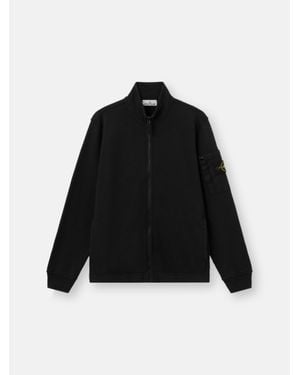 Stone Island Midweight Track Jacket With Stylish Pocket Detail - Black