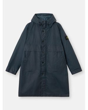 Stone Island 7100002 Waxed Pigment Cotton Tela - Blue