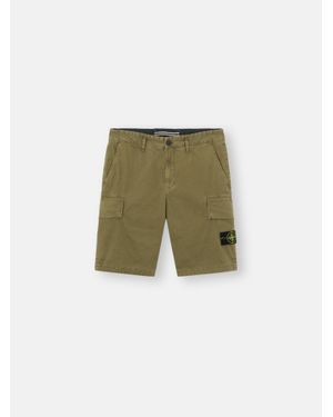 Stone Island L100018 Organic Cotton Stretch Broken Twill 'Old' Effect - Green