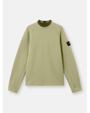 Stone Island 6100081 Organic Cotton Diagonal Fleece - Green