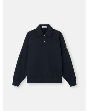 Stone Island 6100054 Tubular Cotton Fleece - Azul