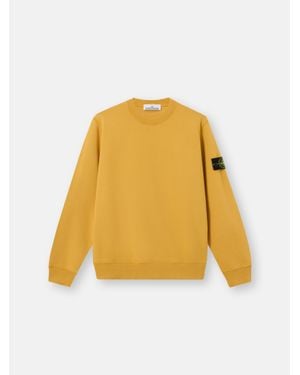 Stone Island Crewneck Jumper With Compass Patch - Yellow