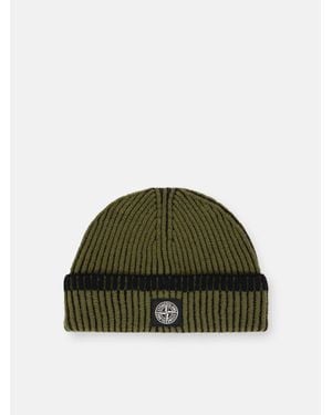 Stone Island N100003 Mixed Fabric Vanisé Full Rib Rws Wool - Verde