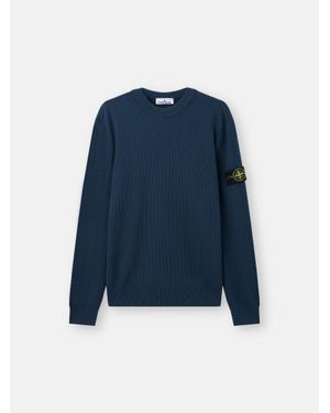 Stone Island 5100154 Ribbed Soft Organic Cotton - Blue