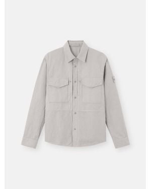 Stone Island 1200012 Cotton Linen Canvas S. I.Ghost - White