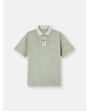 Stone Island 2200013 Organic Cotton Jersey 'Fissato' Effect - Green