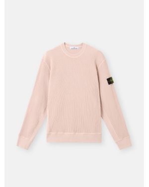 Stone Island 6100007 Organic Cotton Waffle Fleece in Grey