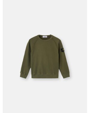 Stone Island 6100007 Brushed Organic Cotton Fleece - Grün