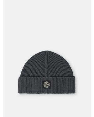 Stone Island N100003 Ribbed Wool Cashmere - Schwarz