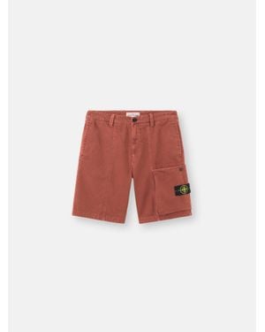 Stone Island L100014 Organic Panama Cotton 'Old' Effect - Red