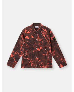 Stone Island 1200026 Scan Camo On Stretch Ripstop-Ovd - Red
