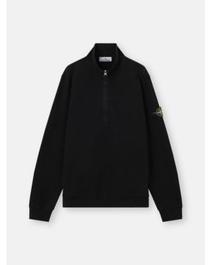 Stone Island 6100068 Brushed Organic Cotton Fleece - Negro