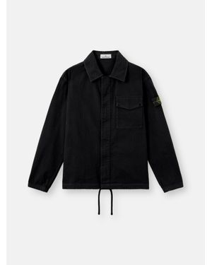 Stone Island 1200014 Cotton Herringbone - Black