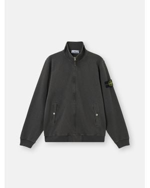 Stone Island 6100033 Malfilé Fleece 'Old' Effect - Black