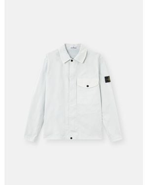 Stone Island 1200001 Organic Cotton Stretch Broken Twill 'Old' Effect - White