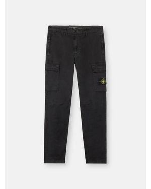 Stone Island 3100051 Organic Cotton Stretch Broken Twill 'Old' Effect - Black