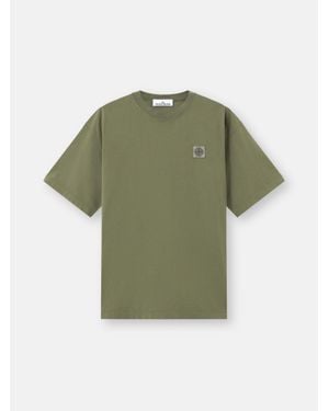 Stone Island 2100030 Combed Organic Cotton Jersey in Black for Men