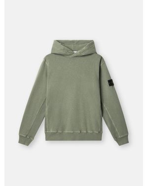 Stone Island 6100037 Malfilé Fleece 'Old' Effect - Green