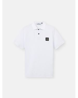 Stone Island 2200008 Organic Cotton Piqué With Stretch - White